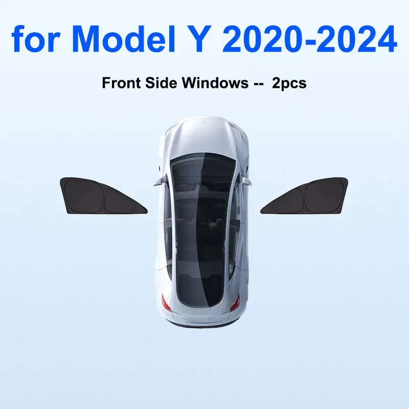 Pare-soleil pour Tesla Model Y Juniper 2025-2026, pare-brise avant avec protection de confidentialité pour fenêtres latérales, idéal pour le camping 8