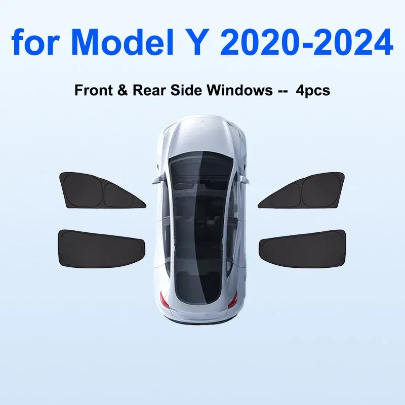 Pare-soleil pour Tesla Model Y Juniper 2025-2026, pare-brise avant avec protection de confidentialité pour fenêtres latérales, idéal pour le camping 11