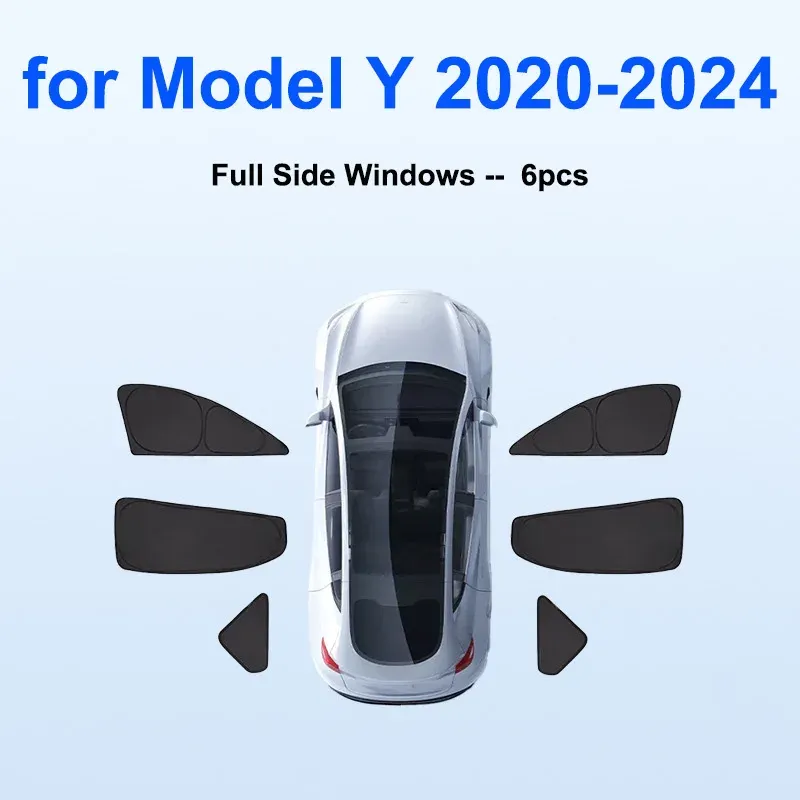 Pare-soleil pour Tesla Model Y Juniper 2025-2026, pare-brise avant avec protection de confidentialité pour fenêtres latérales, idéal pour le camping 12