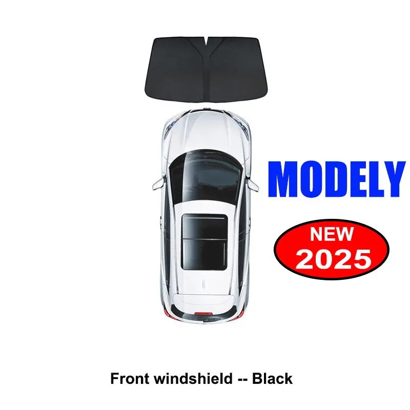 Pare-soleil pour Tesla Model Y Juniper 2025-2026, pare-brise avant avec protection de confidentialité pour fenêtres latérales, idéal pour le camping 15