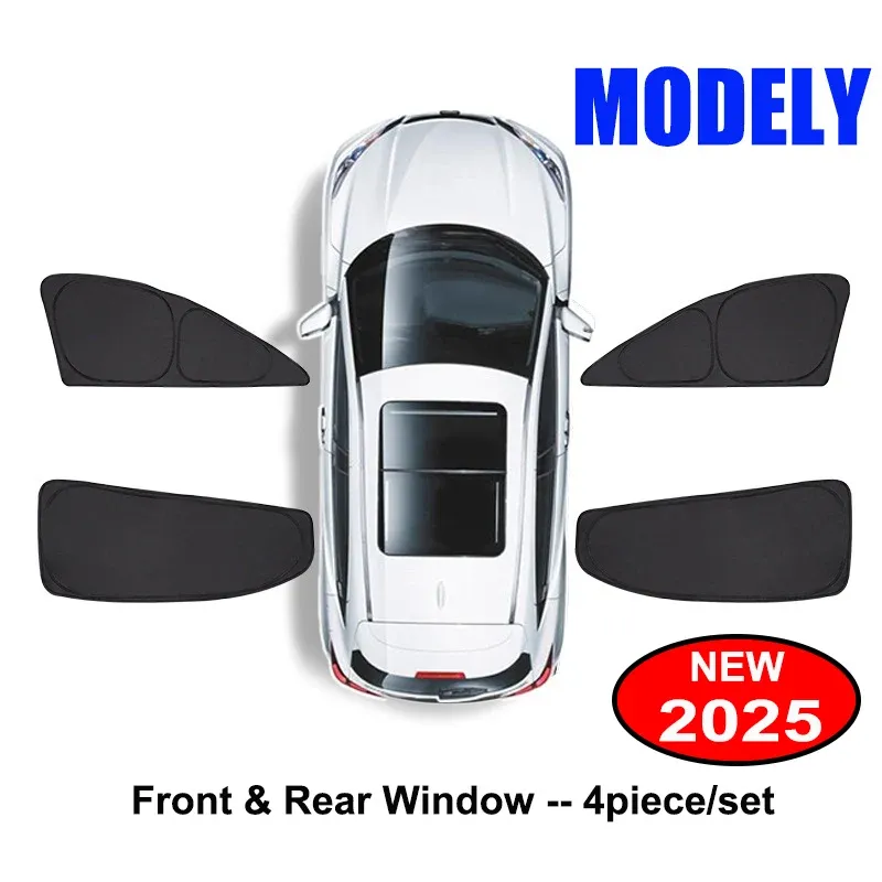 Pare-soleil pour Tesla Model Y Juniper 2025-2026, pare-brise avant avec protection de confidentialité pour fenêtres latérales, idéal pour le camping 19