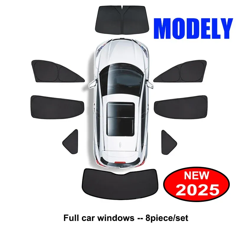 Pare-soleil pour Tesla Model Y Juniper 2025-2026, pare-brise avant avec protection de confidentialité pour fenêtres latérales, idéal pour le camping 21