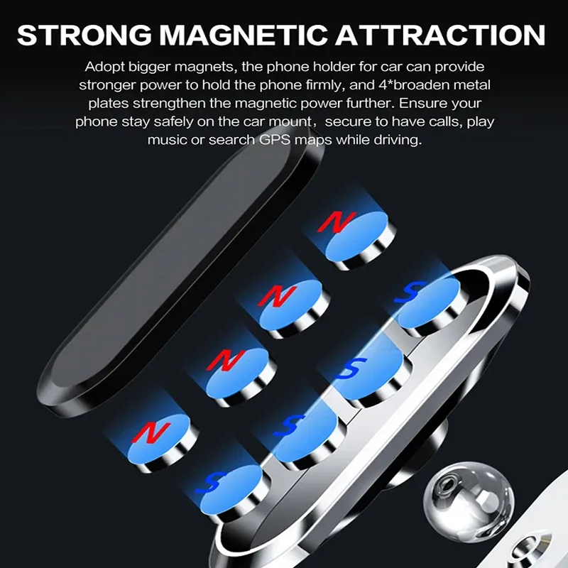 Support magnétique de téléphone pour voiture, rotation à 360° 3