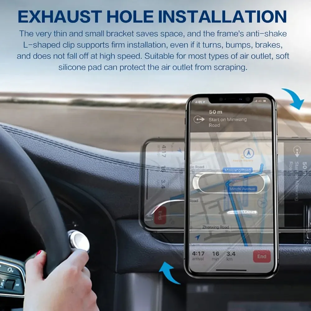 Support magnétique de téléphone pour voiture, rotation à 360° 5