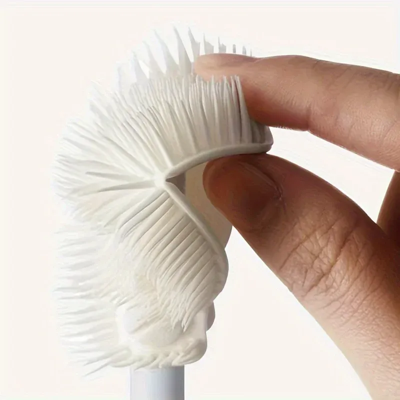 Brosse de nettoyage en silicone 360° avec tête pliable, tasse pliable, nettoyeur de brosse et manche long, idéale pour le nettoyage du verre et des bouteilles 3