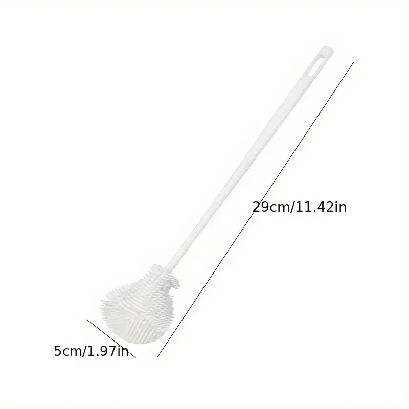 Brosse de nettoyage en silicone 360° avec tête pliable, tasse pliable, nettoyeur de brosse et manche long, idéale pour le nettoyage du verre et des bouteilles 7