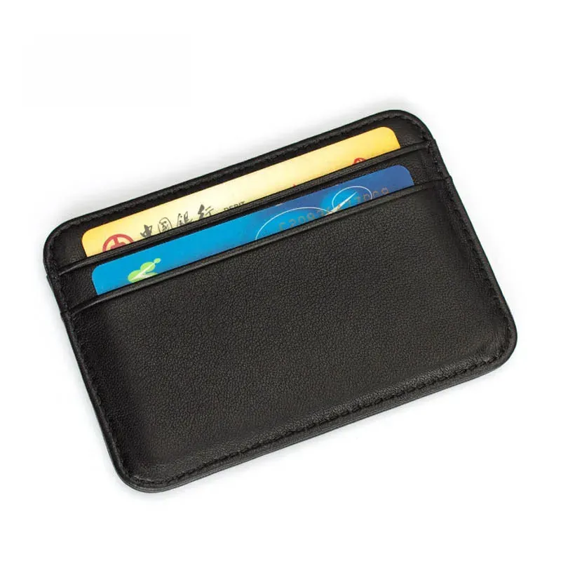 Portefeuille mince pour homme en cuir véritable 100 % peau de mouton, porte-cartes compact avec porte-monnaie et petit format