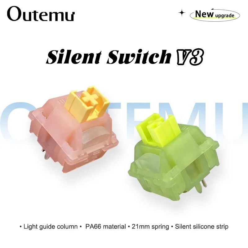 Commutateurs Outemu Silent Peach V3 et Silent Lemon V3 pour clavier mécanique, linéaires et tactiles, 5 broches, Hot Swap, PA66, pré-lubrifiés, POM - Image 1