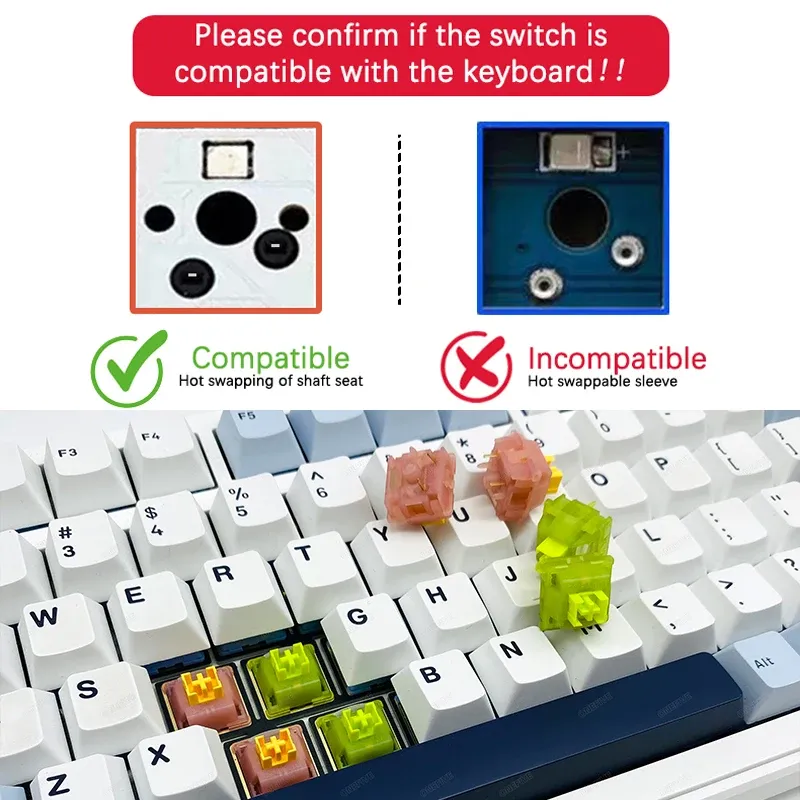 Commutateurs Outemu Silent Peach V3 et Silent Lemon V3 pour clavier mécanique, linéaires et tactiles, 5 broches, Hot Swap, PA66, pré-lubrifiés, POM 4