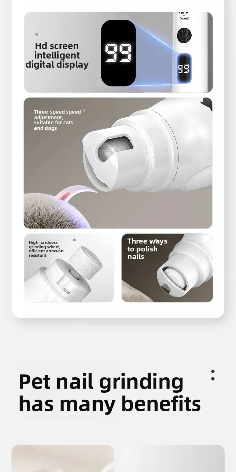 Détail de la lime électrique pour ongles d'animaux