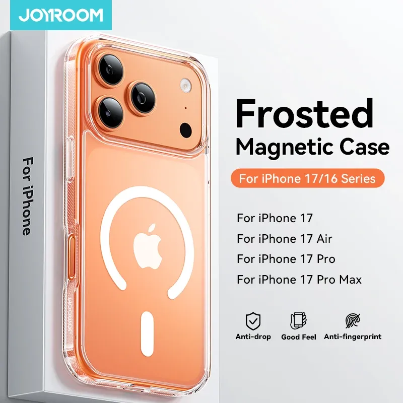 Coque Joyroom magnétique givrée pour iPhone 17 Pro Max, antichoc, finition mate, compatible chargeur sans fil
