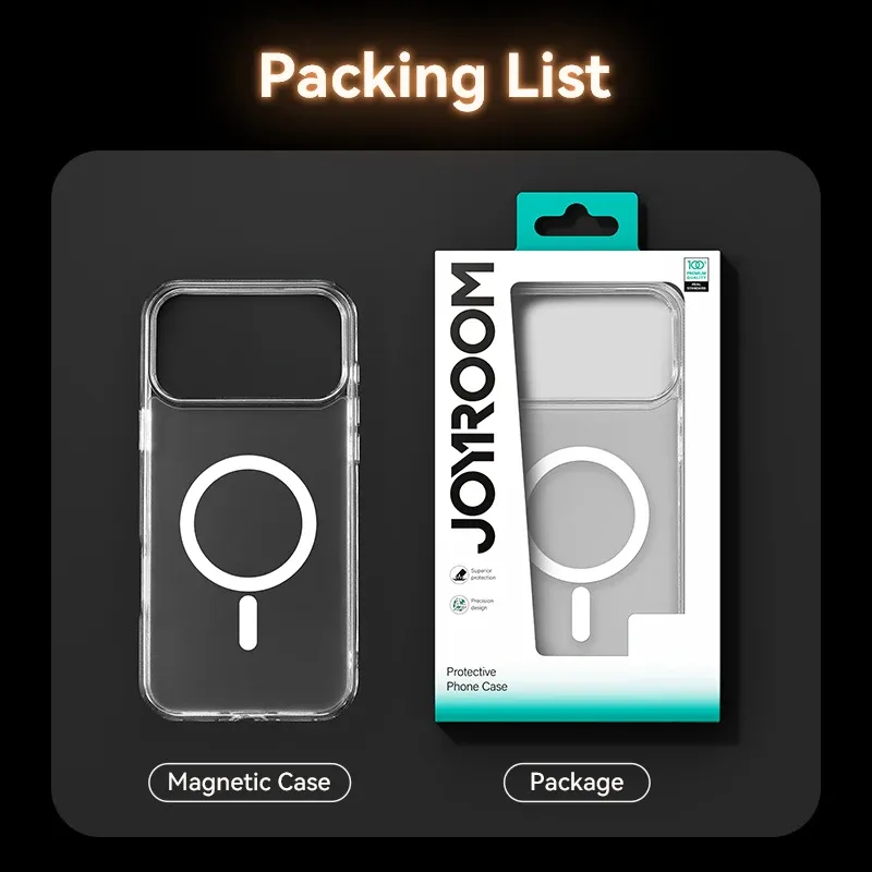 Coque Joyroom magnétique givrée pour iPhone 17 Pro Max, antichoc, finition mate, compatible chargeur sans fil 6