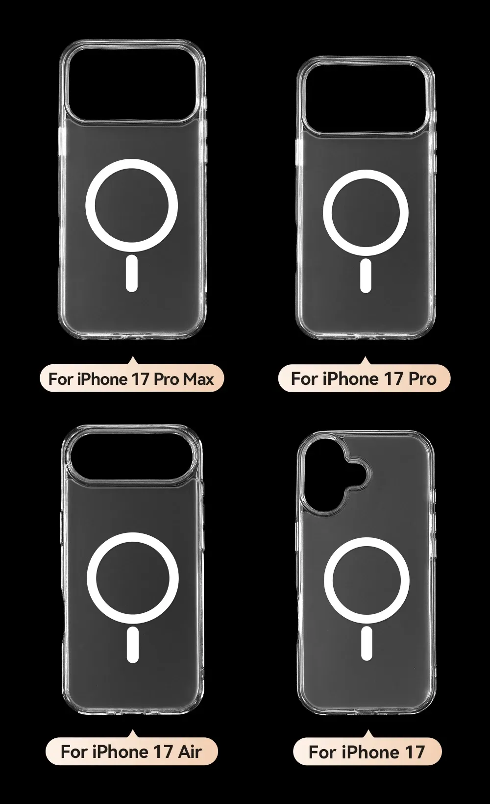 Coque magnétique givrée JOYROOM présentée sur iPhone 17 Pro Max
