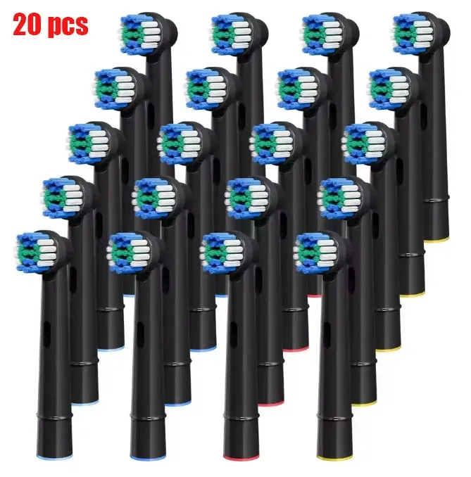 Têtes de brosse de rechange à poils souples pour brosse à dents électrique – Lot de 4, 12, 16 ou 20 – Compatibles Oral-B et Braun Professional 9