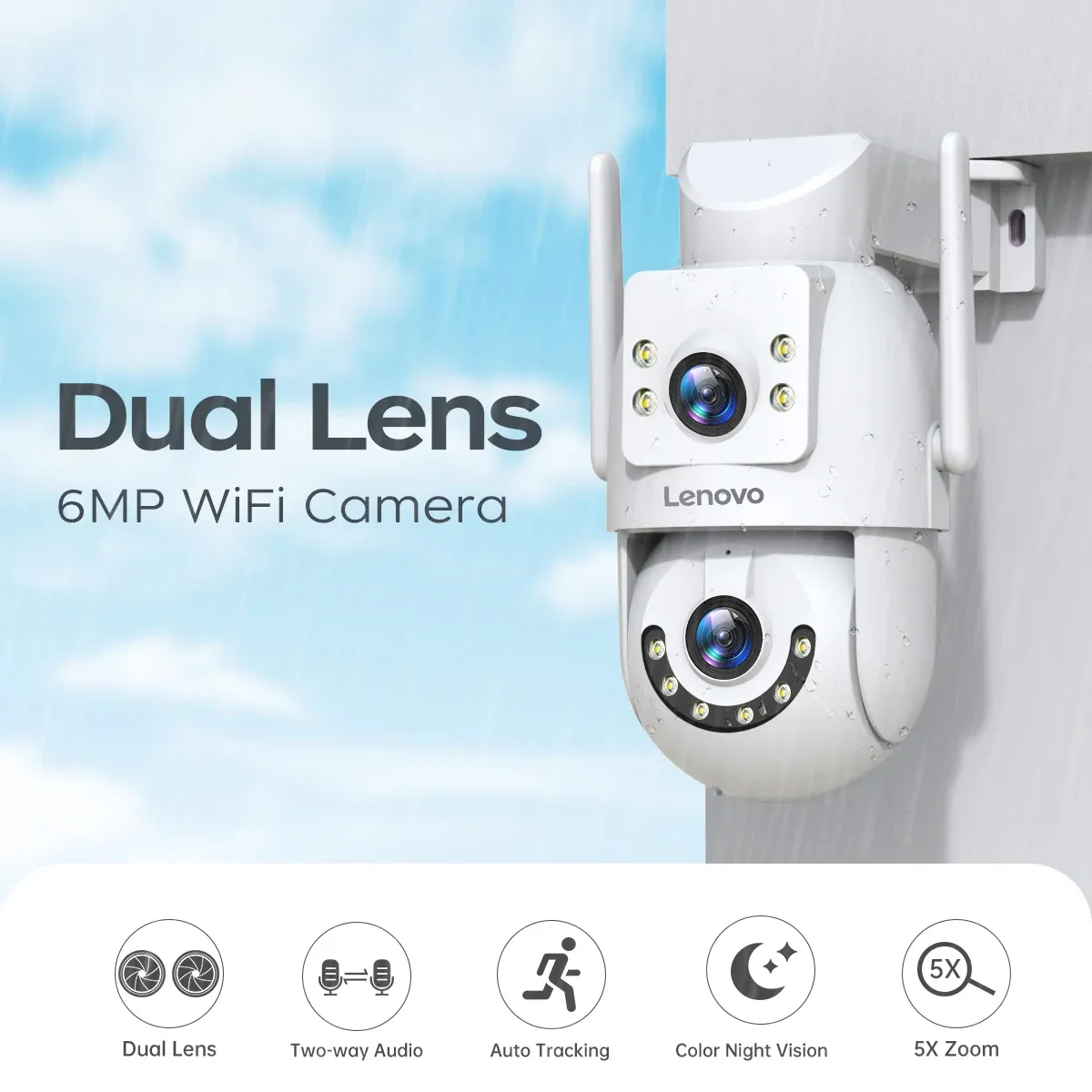 Caméra de surveillance Lenovo 4K PTZ