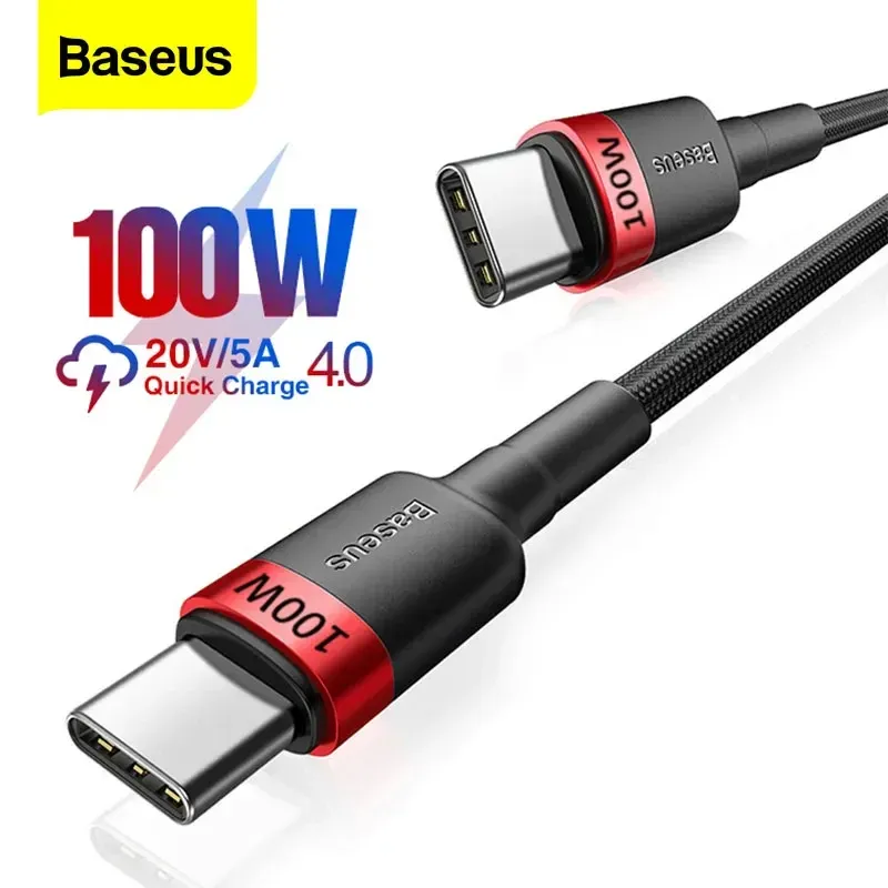 Câble USB-C vers USB-C Baseus 100 W, charge rapide PD, 5 A, pour iPhone 17, MacBook, Samsung et Xiaomi