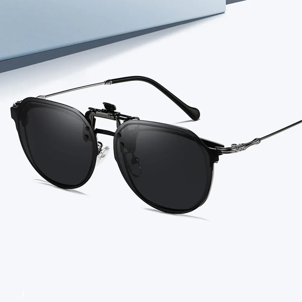 VIVIBEE Clip relevable pour lunettes de soleil polarisées, homme et femme, conduite et pêche, protection UV400, vision nocturne 3
