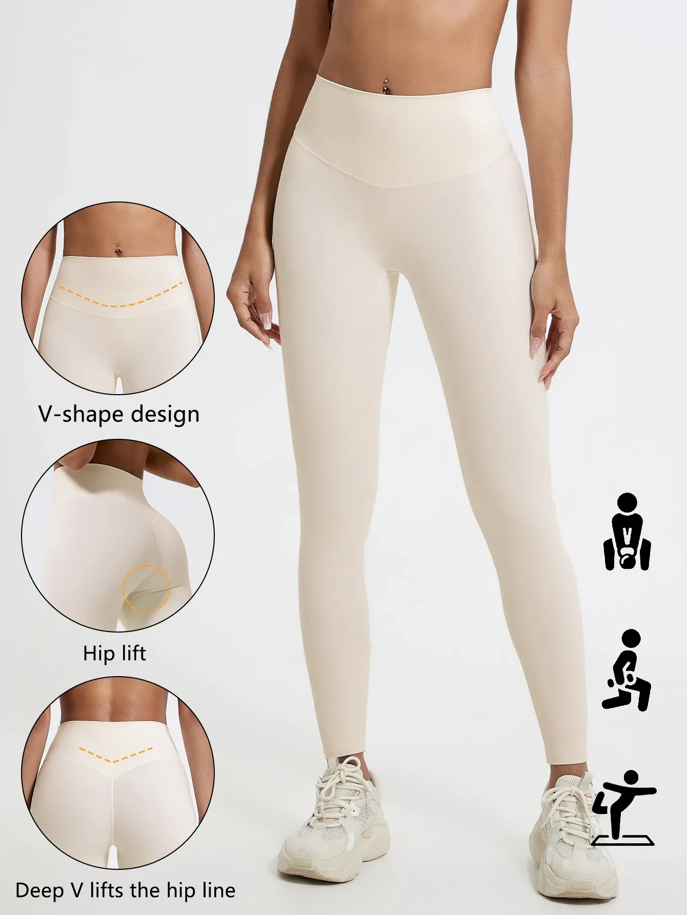 Leggings de sport taille haute pour femmes Hearuisavy, tissu ultra doux, effet push-up 16