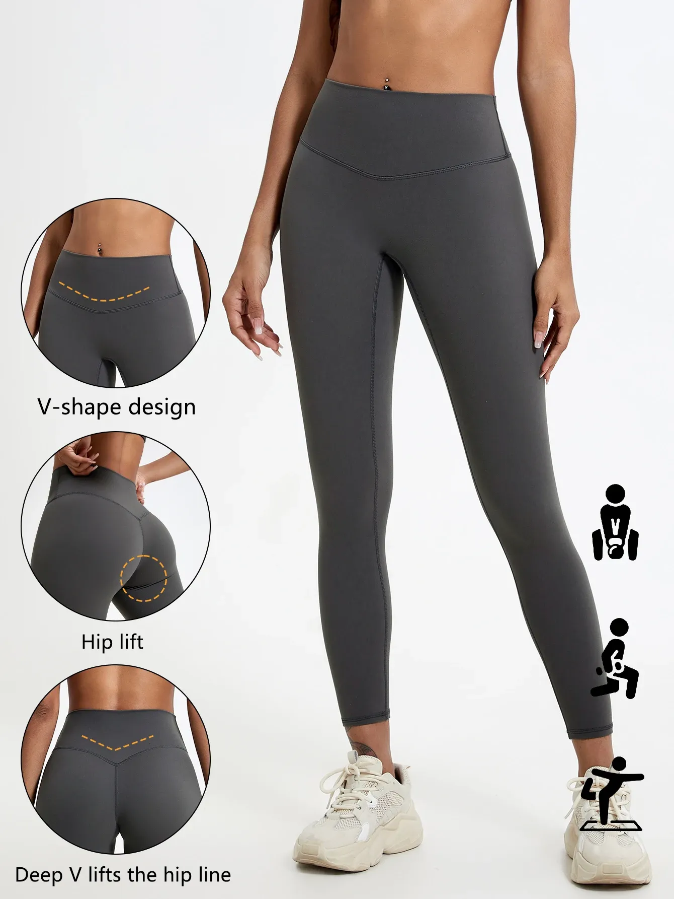 Leggings de sport taille haute pour femmes Hearuisavy, tissu ultra doux, effet push-up 15