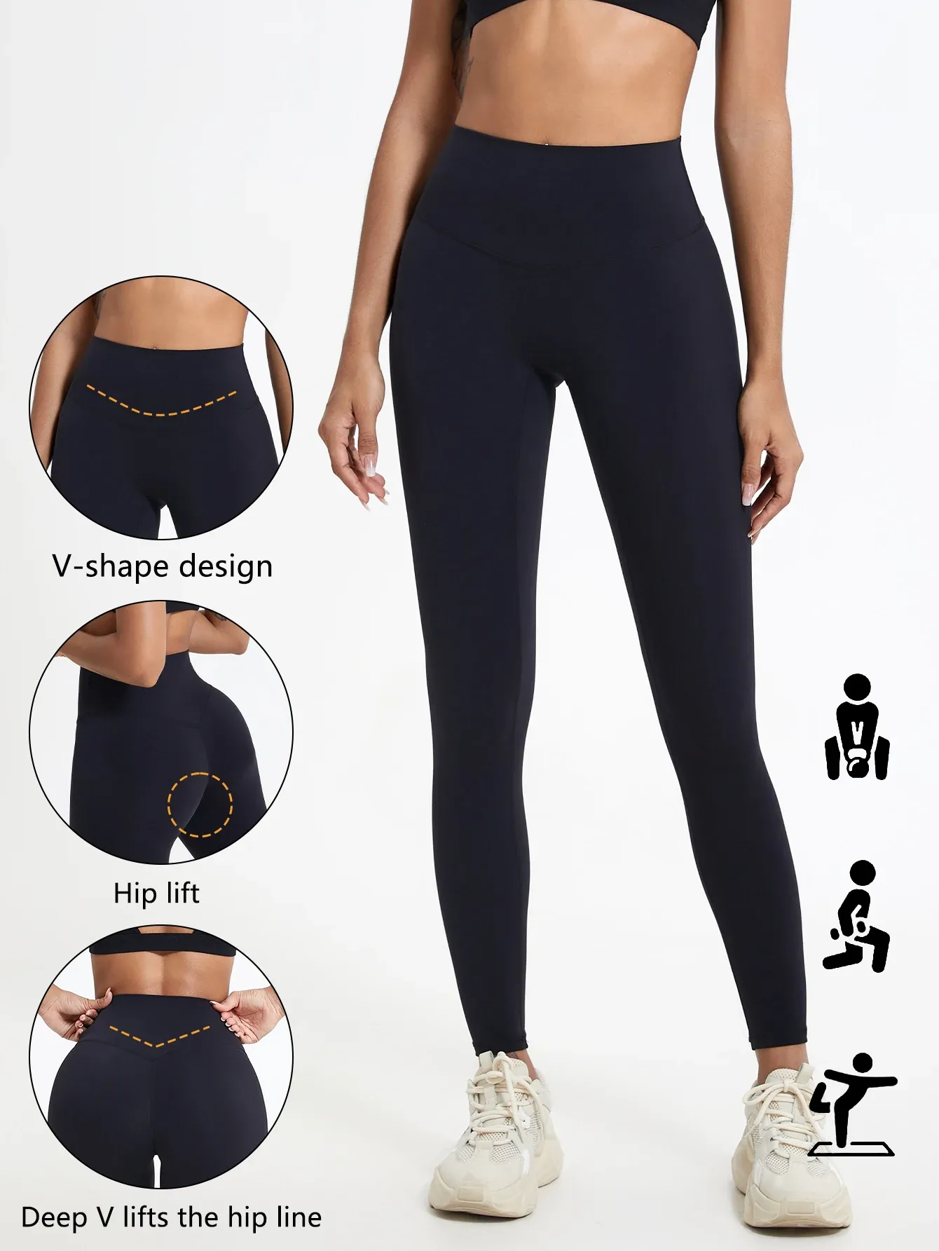 Leggings de sport taille haute pour femmes Hearuisavy, tissu ultra doux, effet push-up 18