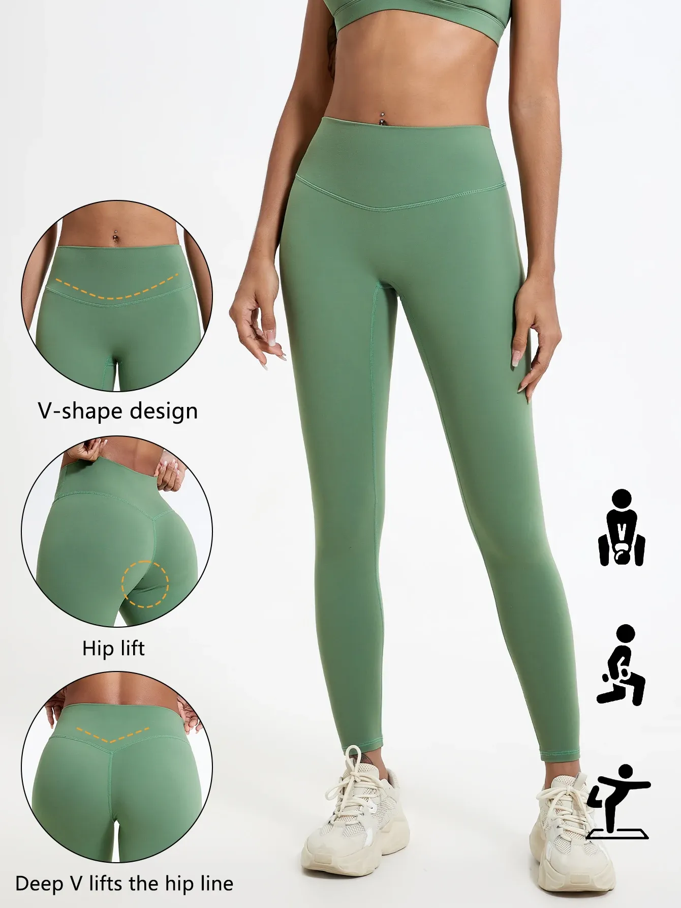 Leggings de sport taille haute pour femmes Hearuisavy, tissu ultra doux, effet push-up 17