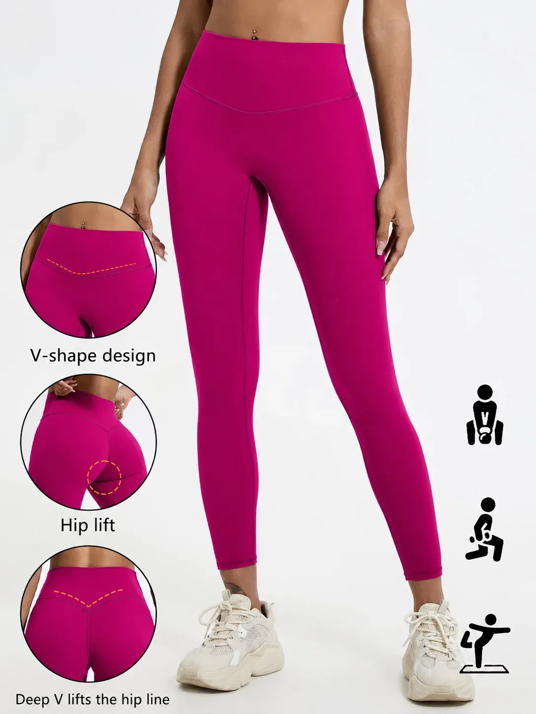 Leggings de sport taille haute pour femmes Hearuisavy, tissu ultra doux, effet push-up 9