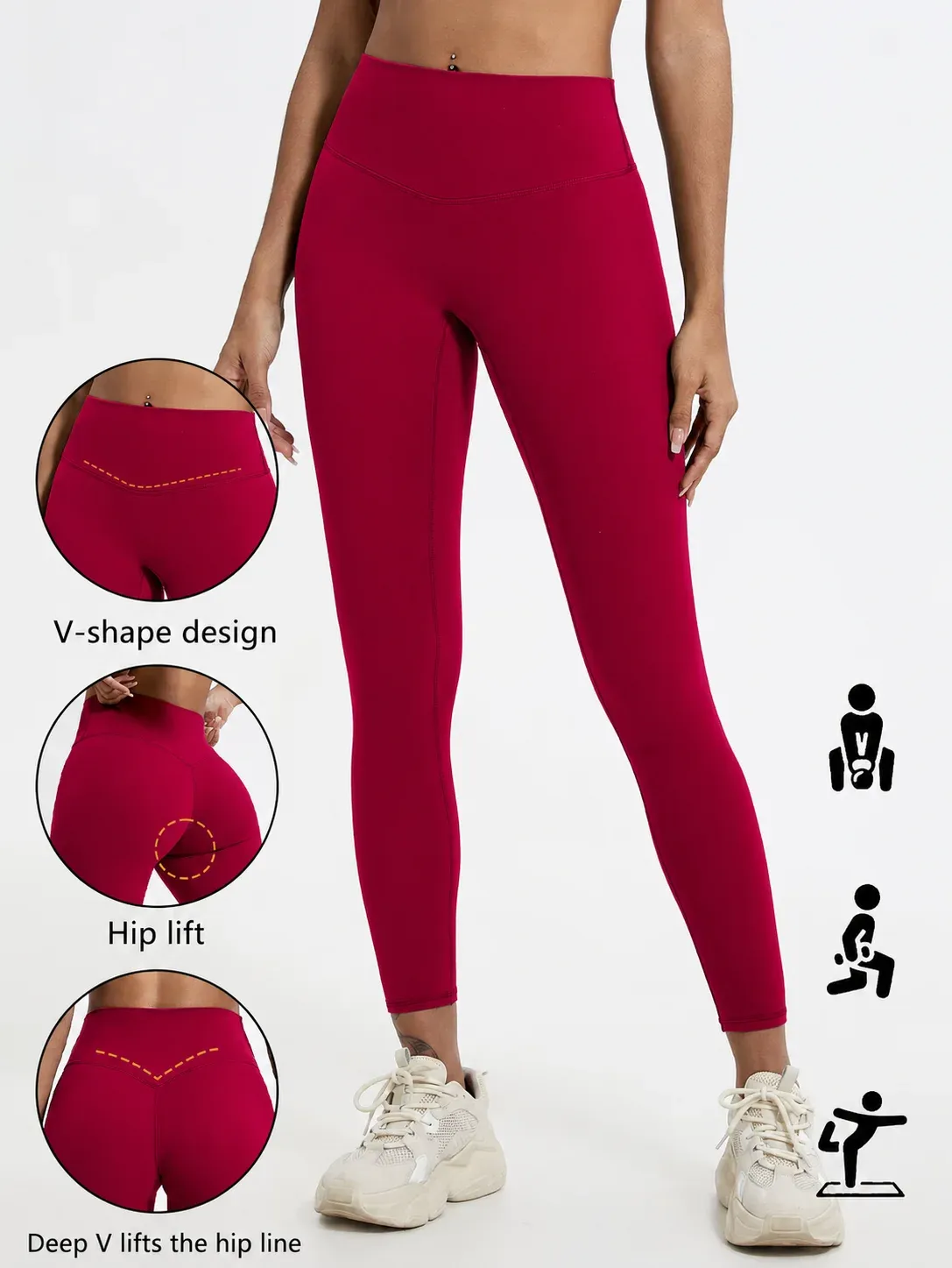 Leggings de sport taille haute pour femmes Hearuisavy, tissu ultra doux, effet push-up 7