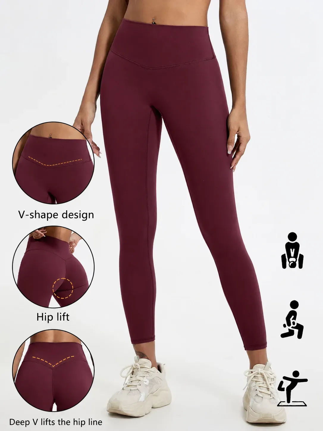 Leggings de sport taille haute pour femmes Hearuisavy, tissu ultra doux, effet push-up 12
