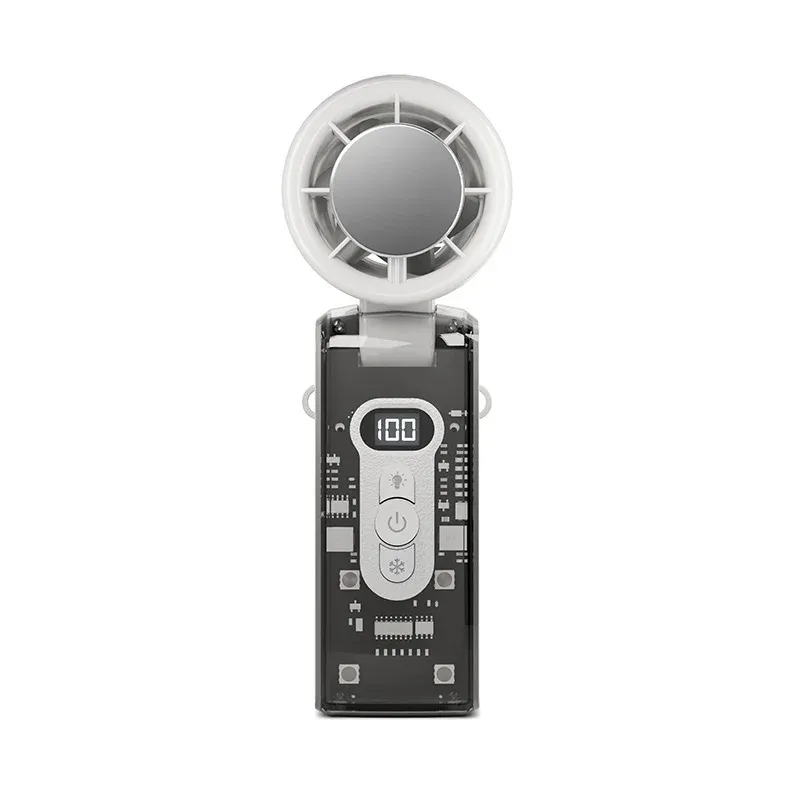 Ventilateur portable HOMEFISH Mecha transparent haute vitesse, mini ventilateur de bureau USB pour extérieur