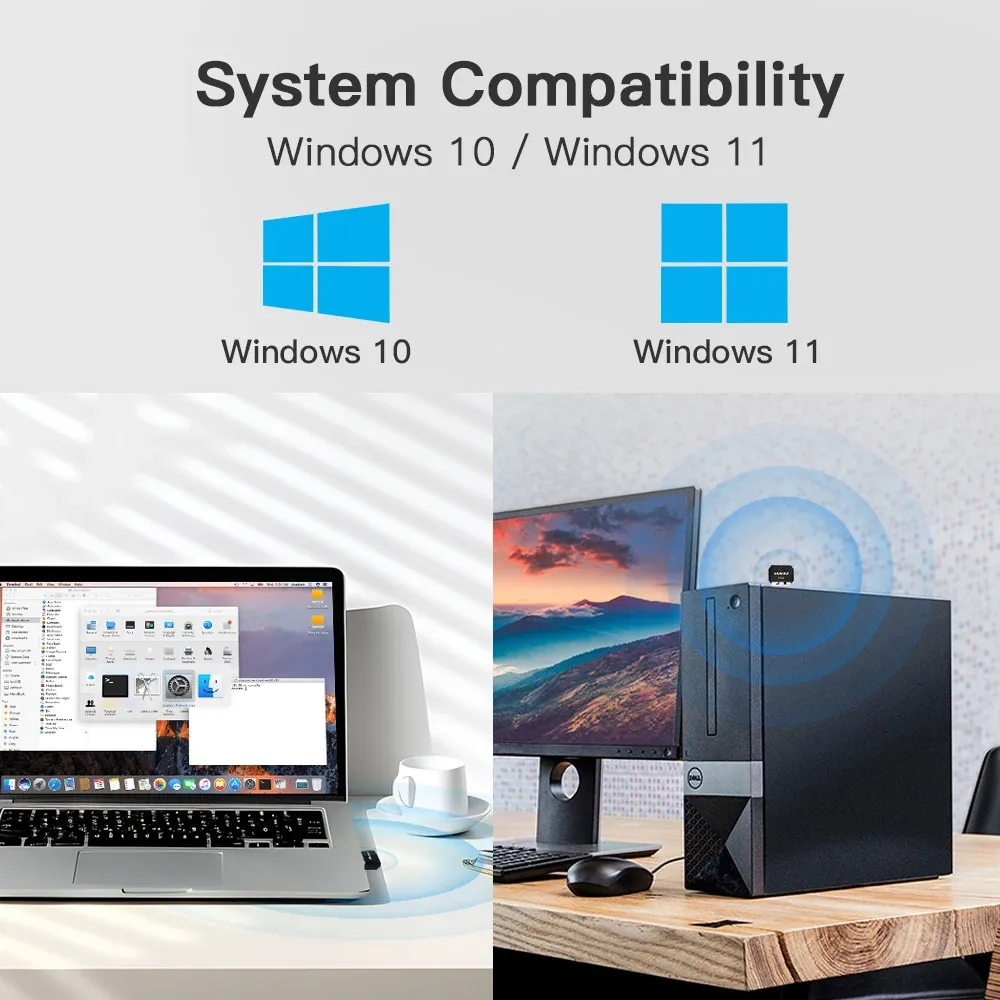 FENVI – Adaptateur USB Bluetooth 6.0 pour PC, Dongle audio sans fil, compatible Windows 11/10 5