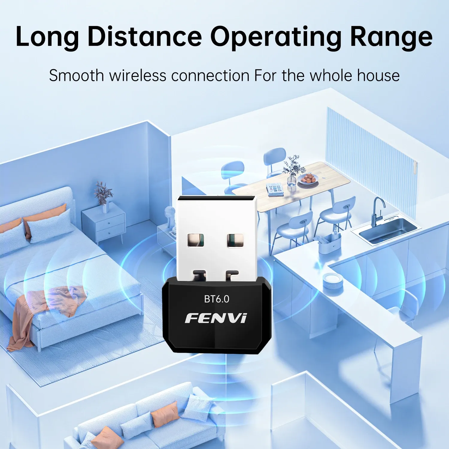 FENVI – Adaptateur USB Bluetooth 6.0 pour PC, Dongle audio sans fil, compatible Windows 11/10 6