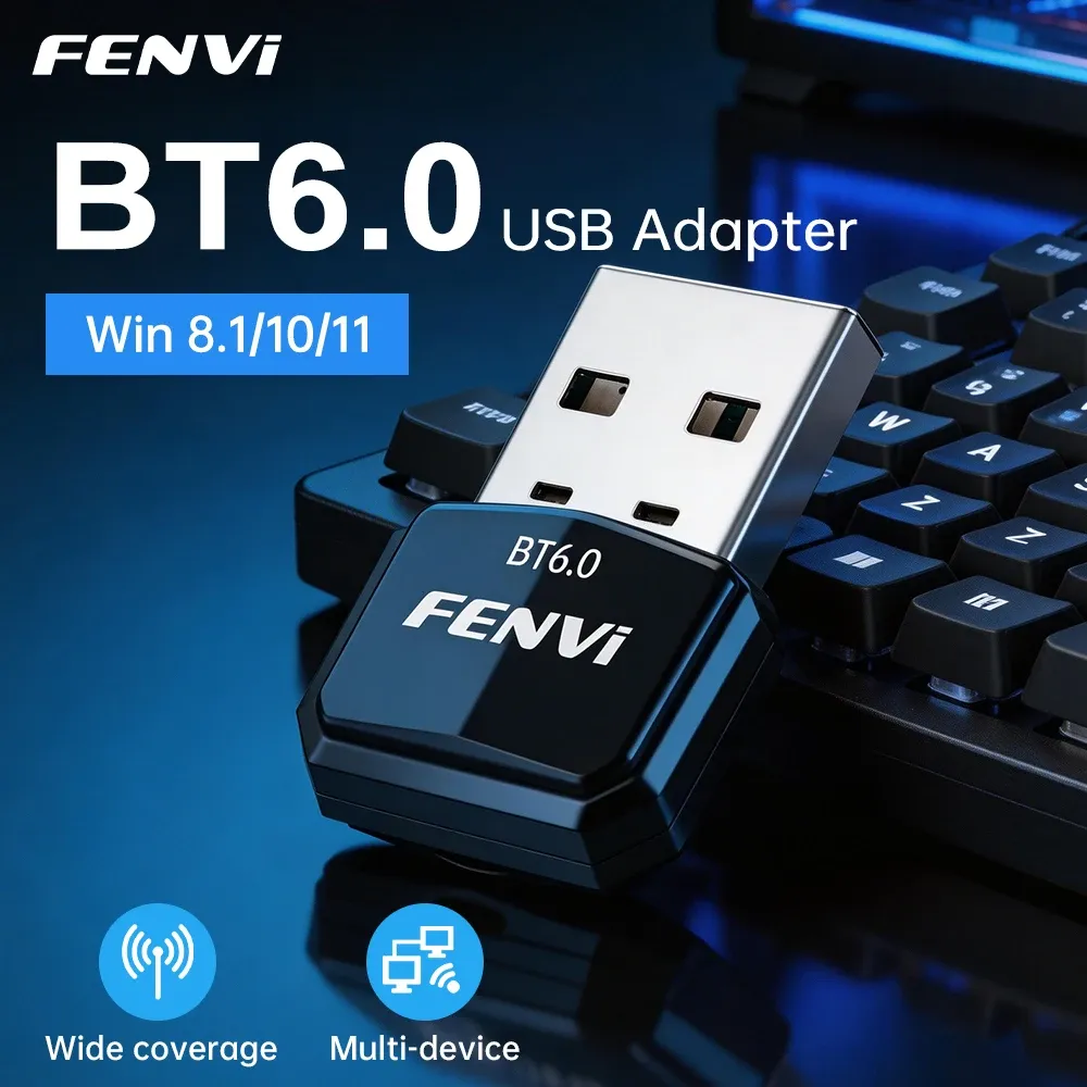 FENVI – Adaptateur USB Bluetooth 6.0 pour PC, Dongle audio sans fil, compatible Windows 11/10 7