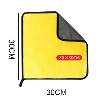 Serviette de nettoyage en microfibre, très absorbante, épaisse et douce, pour le lavage de la carrosserie de voiture, double couche 9