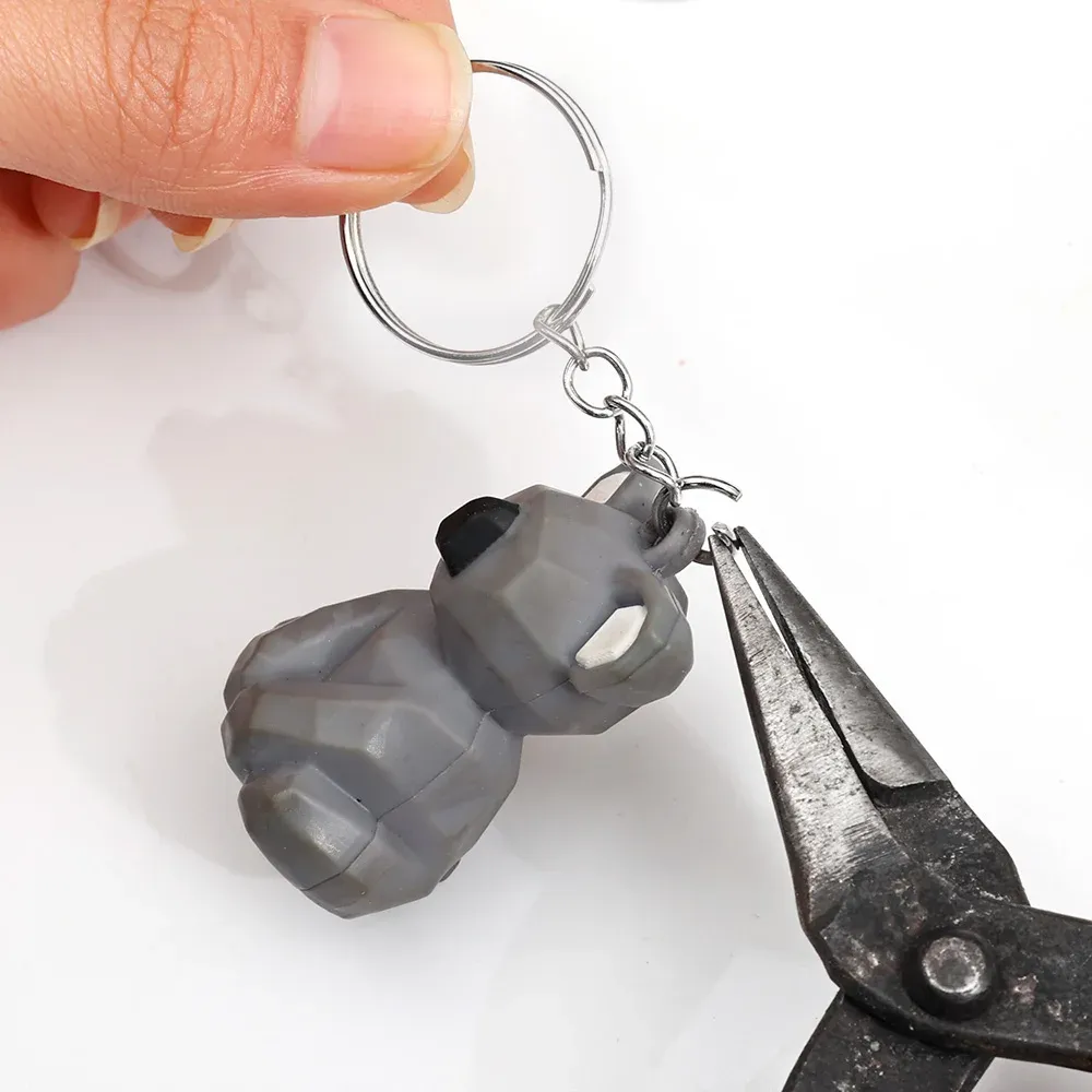 Porte-clés en métal avec anneaux fendus, chaîne à maillons, pendentifs, anneaux de support, bricolage, accessoires, outils 5