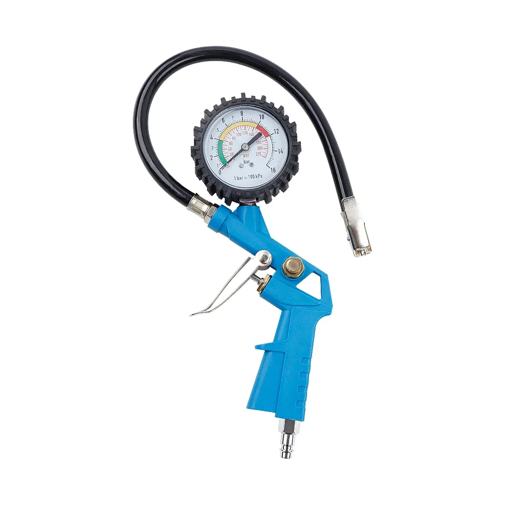 Manomètre de pression des pneus UE pour voiture, moto et SUV, pompe de gonflage 3 en 1, outil de réparation de pneus durable au design à gâchette, disponible en 4 couleurs, compatible avec compresseur d'air 7