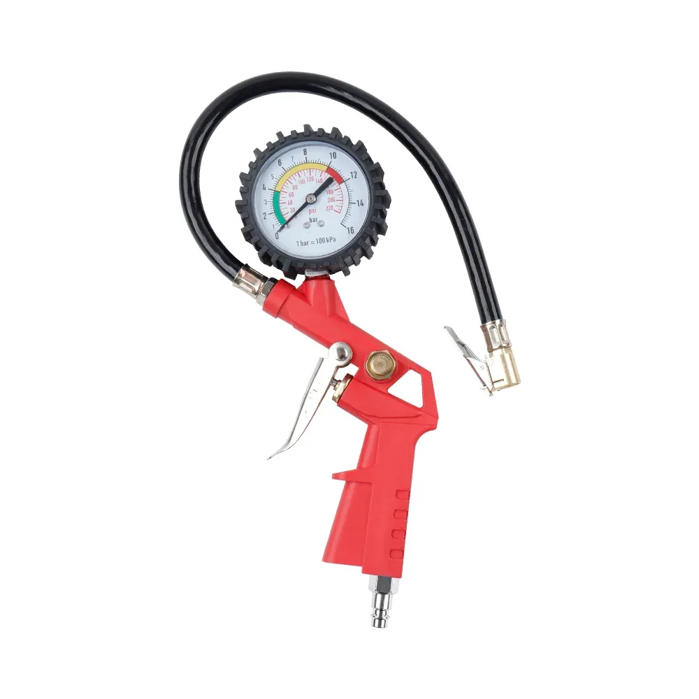 Manomètre de pression des pneus UE pour voiture, moto et SUV, pompe de gonflage 3 en 1, outil de réparation de pneus durable au design à gâchette, disponible en 4 couleurs, compatible avec compresseur d'air 9