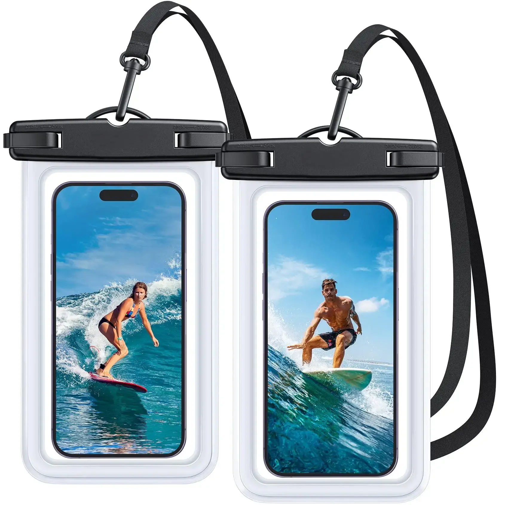 Étui étanche pour téléphone IPX8, pochette étanche pour smartphone compatible iPhone et Samsung, écran jusqu'à 6,8 pouces