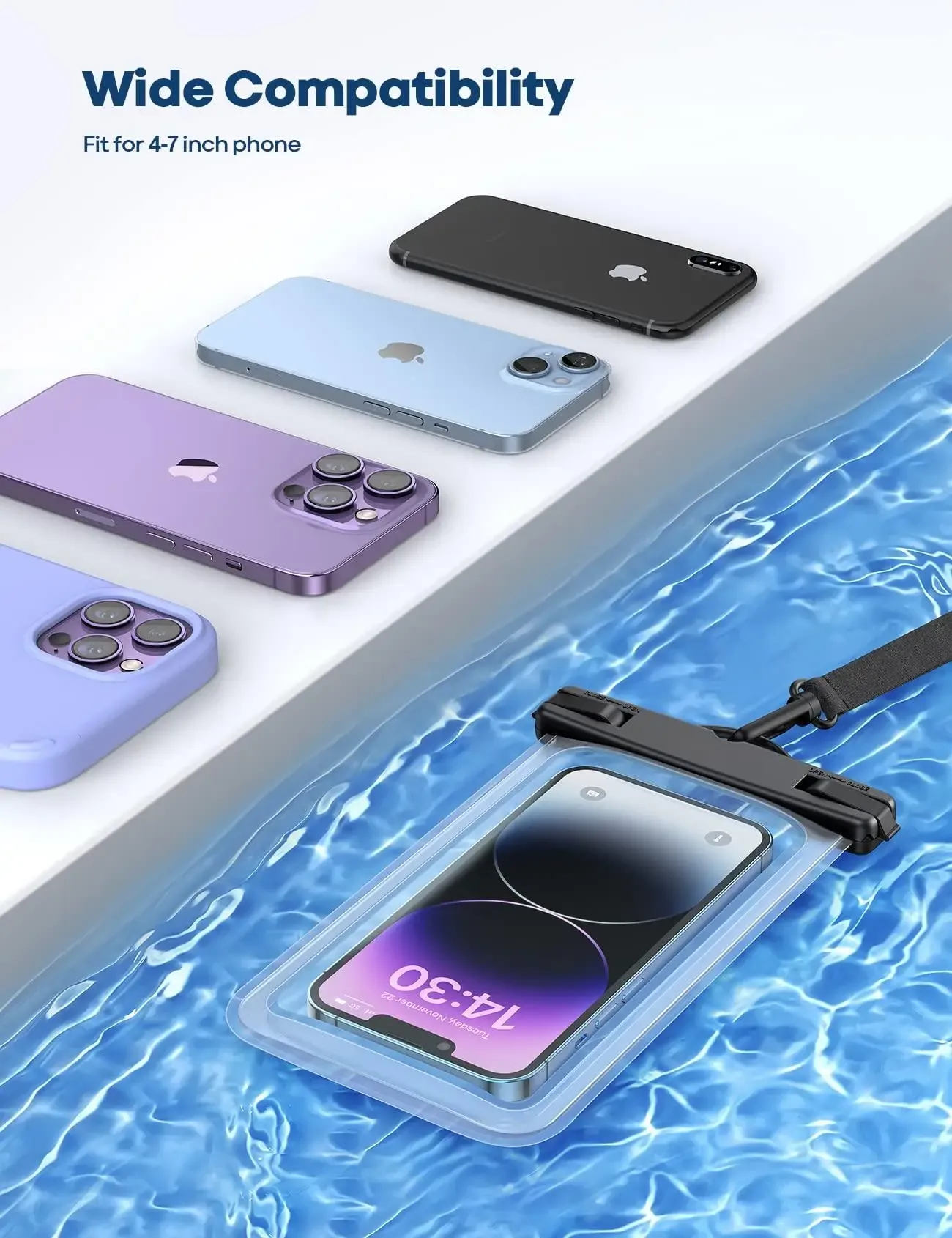 Étui étanche pour smartphone en situation