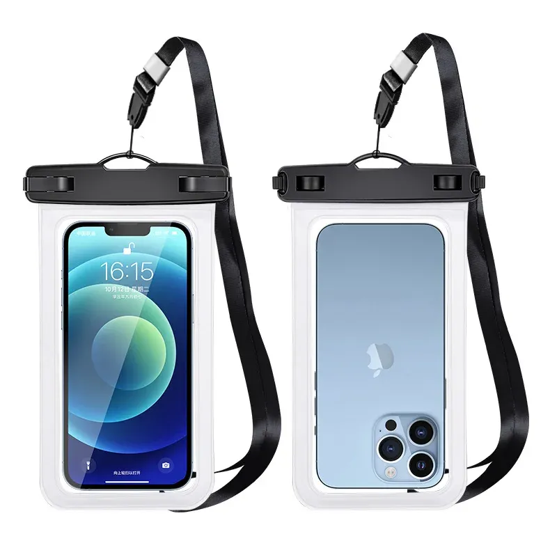 Étui étanche pour téléphone IPX8, pochette étanche pour smartphone compatible iPhone et Samsung, écran jusqu'à 6,8 pouces 7
