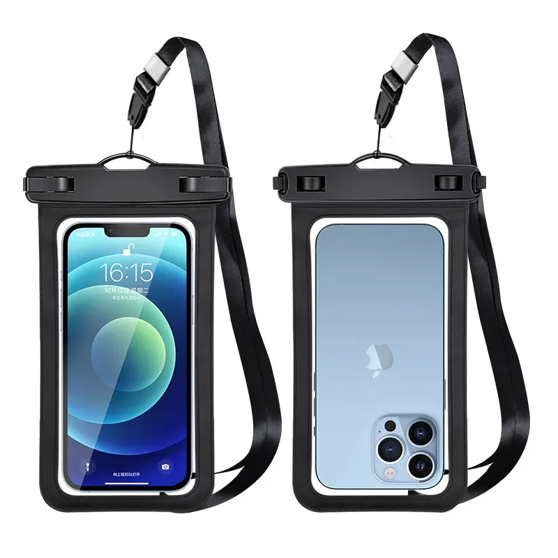 Étui étanche pour téléphone IPX8, pochette étanche pour smartphone compatible iPhone et Samsung, écran jusqu'à 6,8 pouces 9