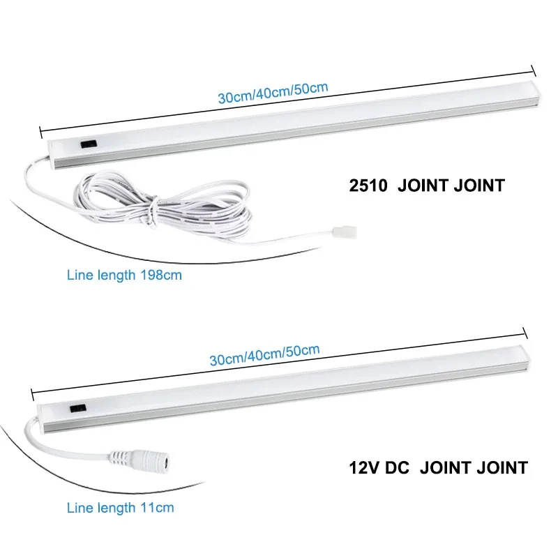 Lampe LED sous-meuble à capteur de mouvement PIR et interrupteur de balayage manuel pour cuisine et placard, 30/40/50 cm 4