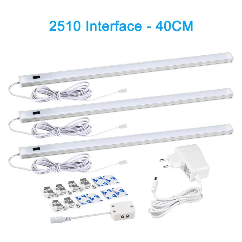 Lampe LED sous-meuble à capteur de mouvement PIR et interrupteur de balayage manuel pour cuisine et placard, 30/40/50 cm 18
