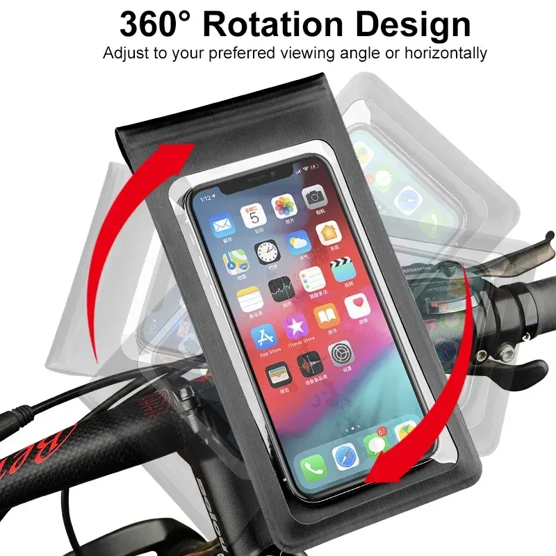 Support de téléphone portable étanche pour vélo et moto, écran tactile compatible TPU, fixation sur guidon, support smartphone 6,5" - Image 1