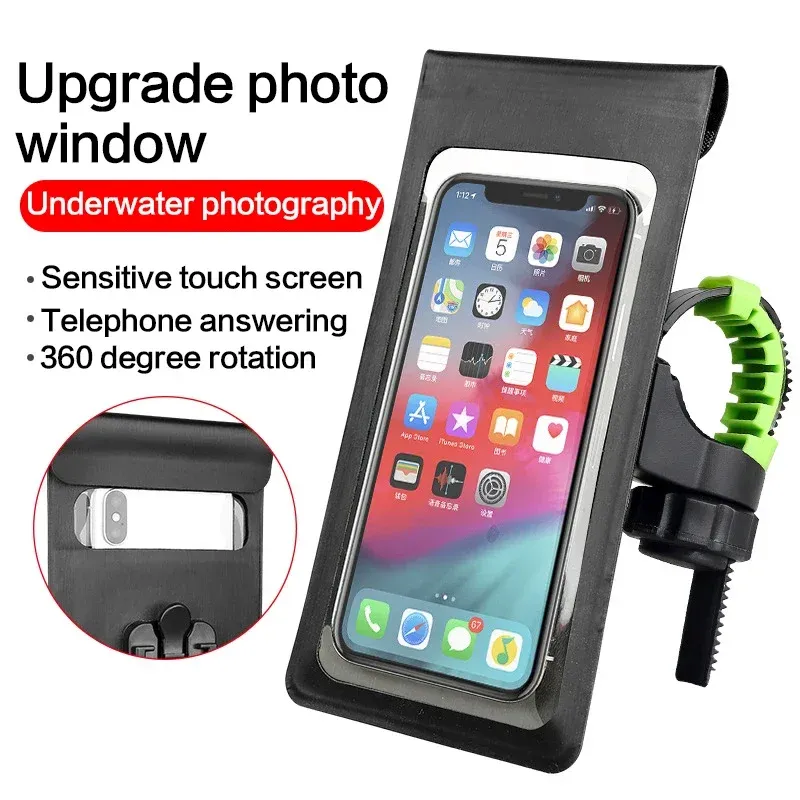 Support de téléphone portable étanche pour vélo et moto, écran tactile compatible TPU, fixation sur guidon, support smartphone 6,5" 5