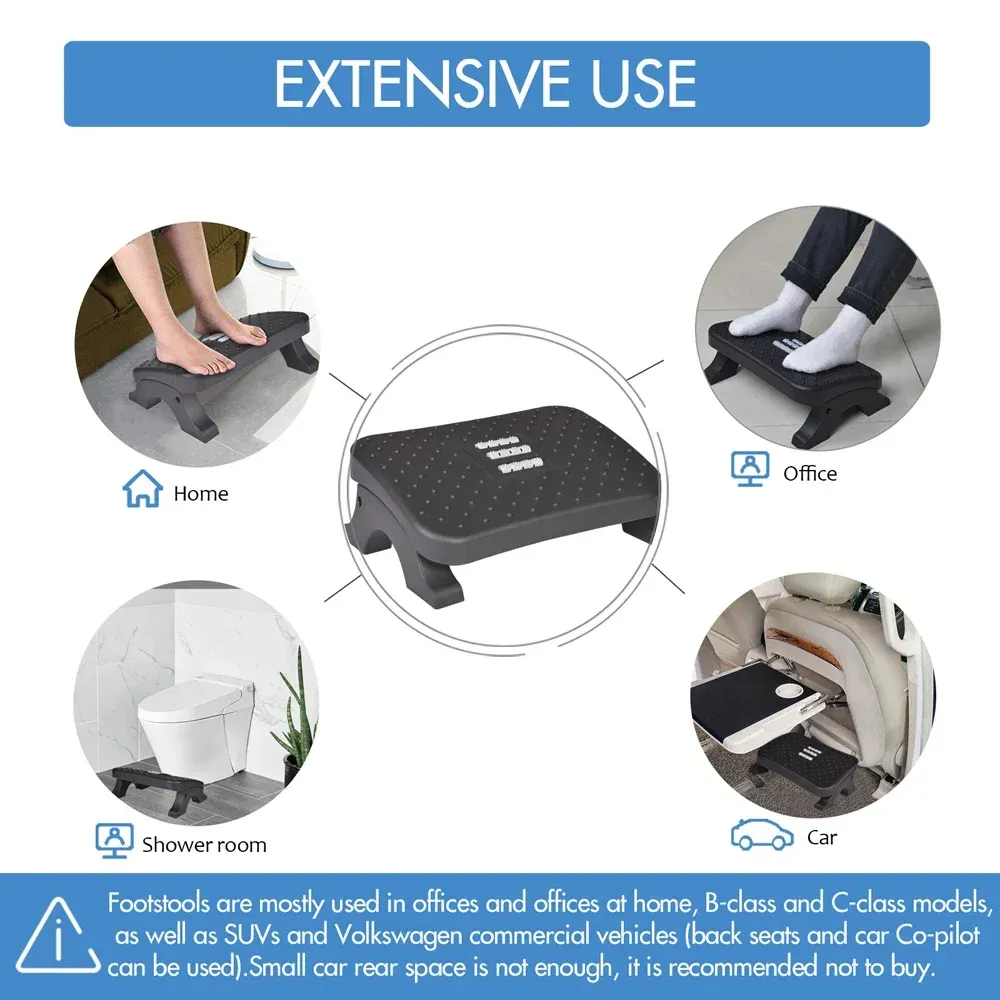 Repose-pieds ergonomique sous bureau avec rouleaux de massage, hauteur réglable et capacité de 120 lb 3