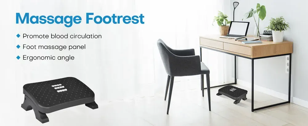 Repose-pieds ergonomique sous le bureau avec rouleaux de massage