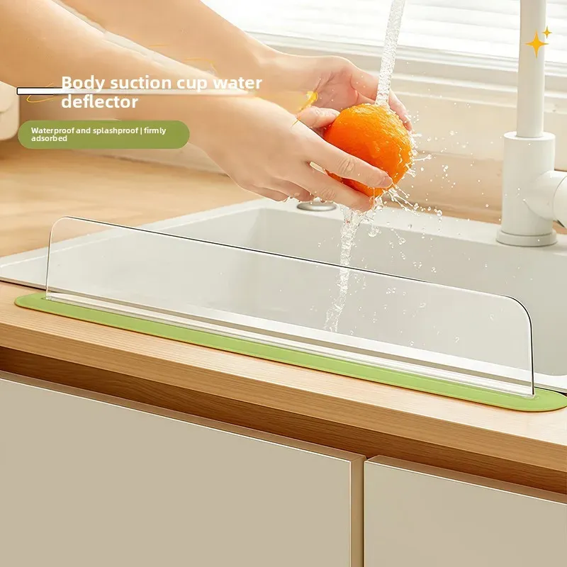 Pare-éclaboussures en silicone pour évier de cuisine, avec ventouse et déflecteur anti-eau - Image 1