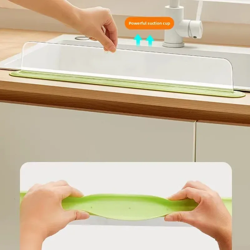 Pare-éclaboussures en silicone pour évier de cuisine, avec ventouse et déflecteur anti-eau 6