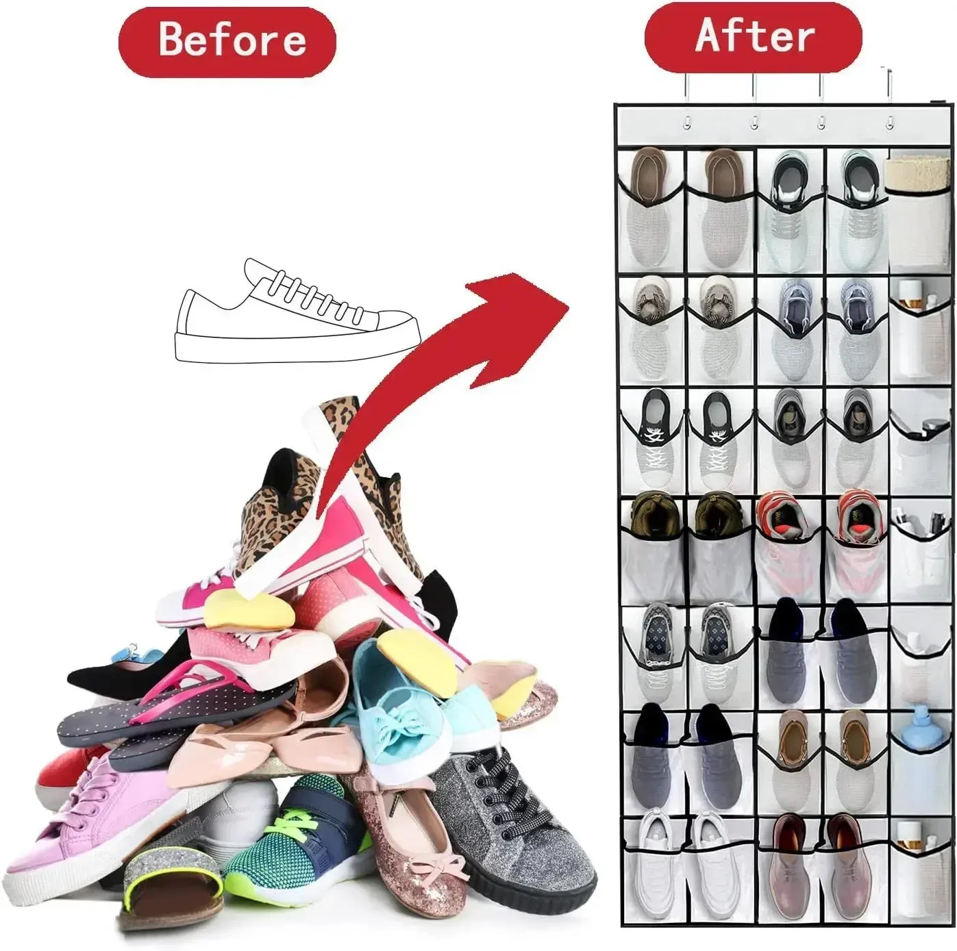ConfronShoe Pantoufles à Poches en Maille Respirante, Chaussures de Porte, Grandes, Rangement, Évaluation Over 12/14 2