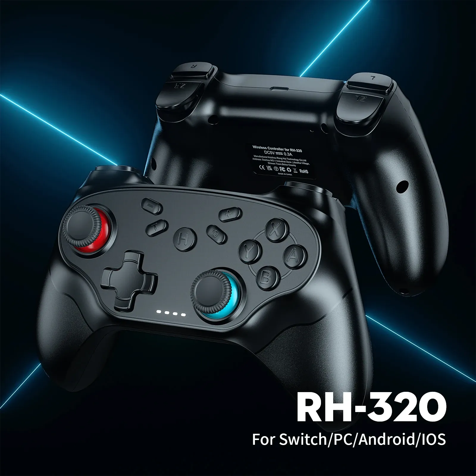 Manette de jeu sans fil Bluetooth pour Switch, iOS et Android, avec fonction Turbo et vibrations 2